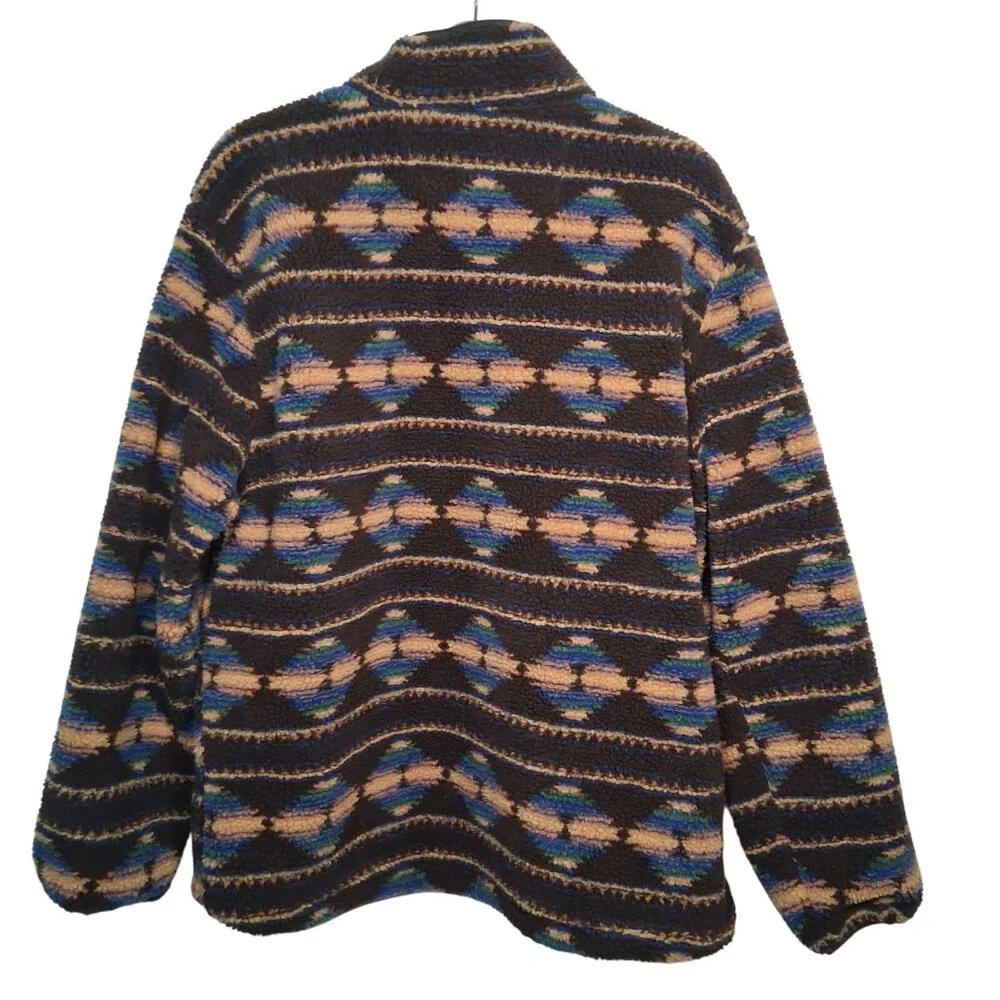 Vintage Horizon Bass Creek Outfitters Fleece Jacket L Pullover Southwest Aztec - Picture 3 of 15